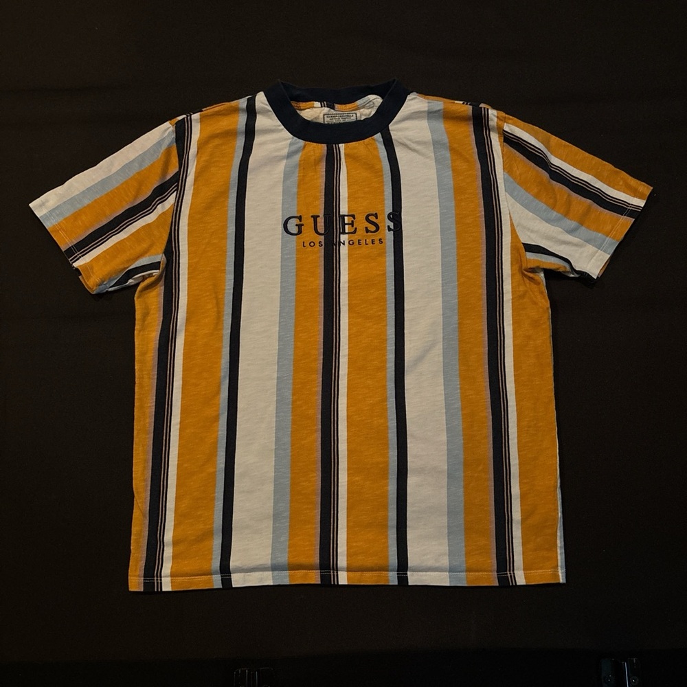 Guess Originals Yellow and Navy Striped Shirt